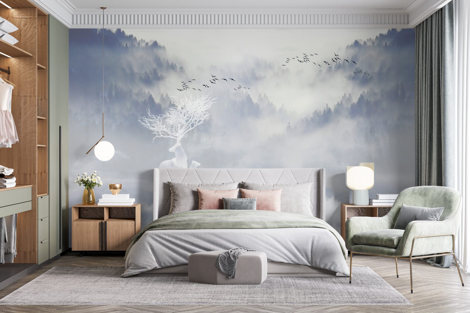 Fototapeta hmlistý les obývala šľachtická rodina jeleňov