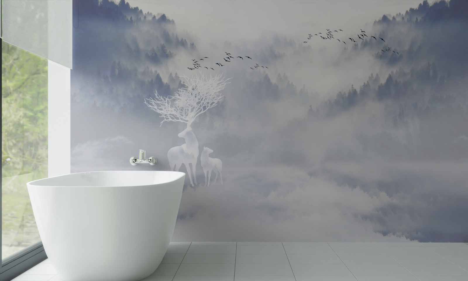 Fototapeta hmlistý les obývala šľachtická rodina jeleňov