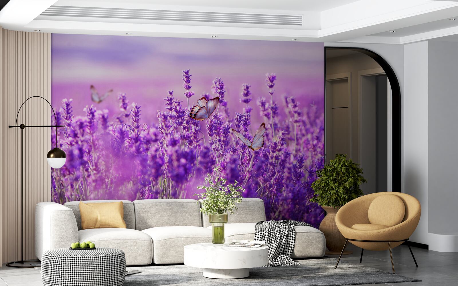 Fototapeta levanduľová farba orgovánu a motýľa