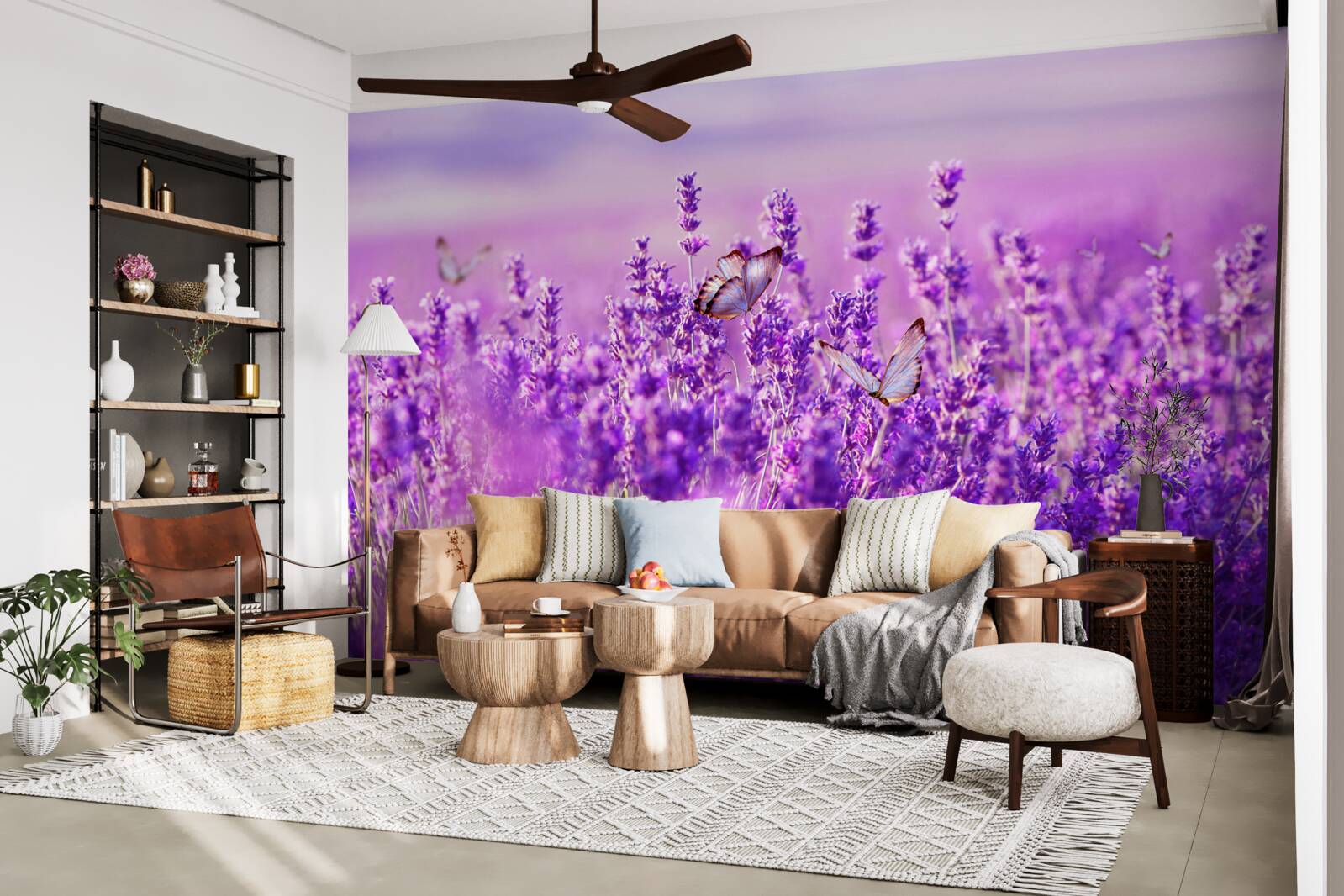 Fototapeta levanduľová farba orgovánu a motýľa