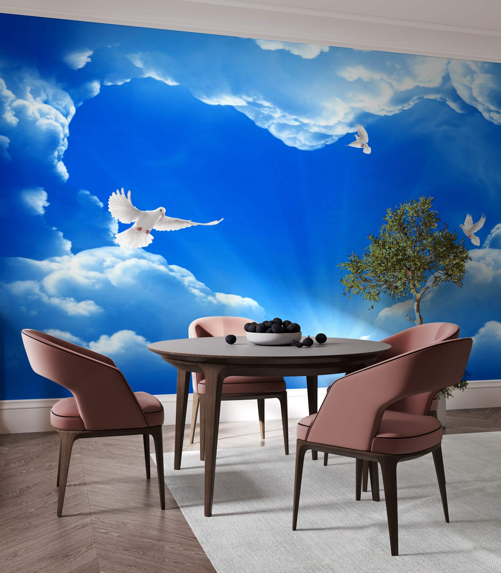 Fototapeta modré vtáky lietajú do neba