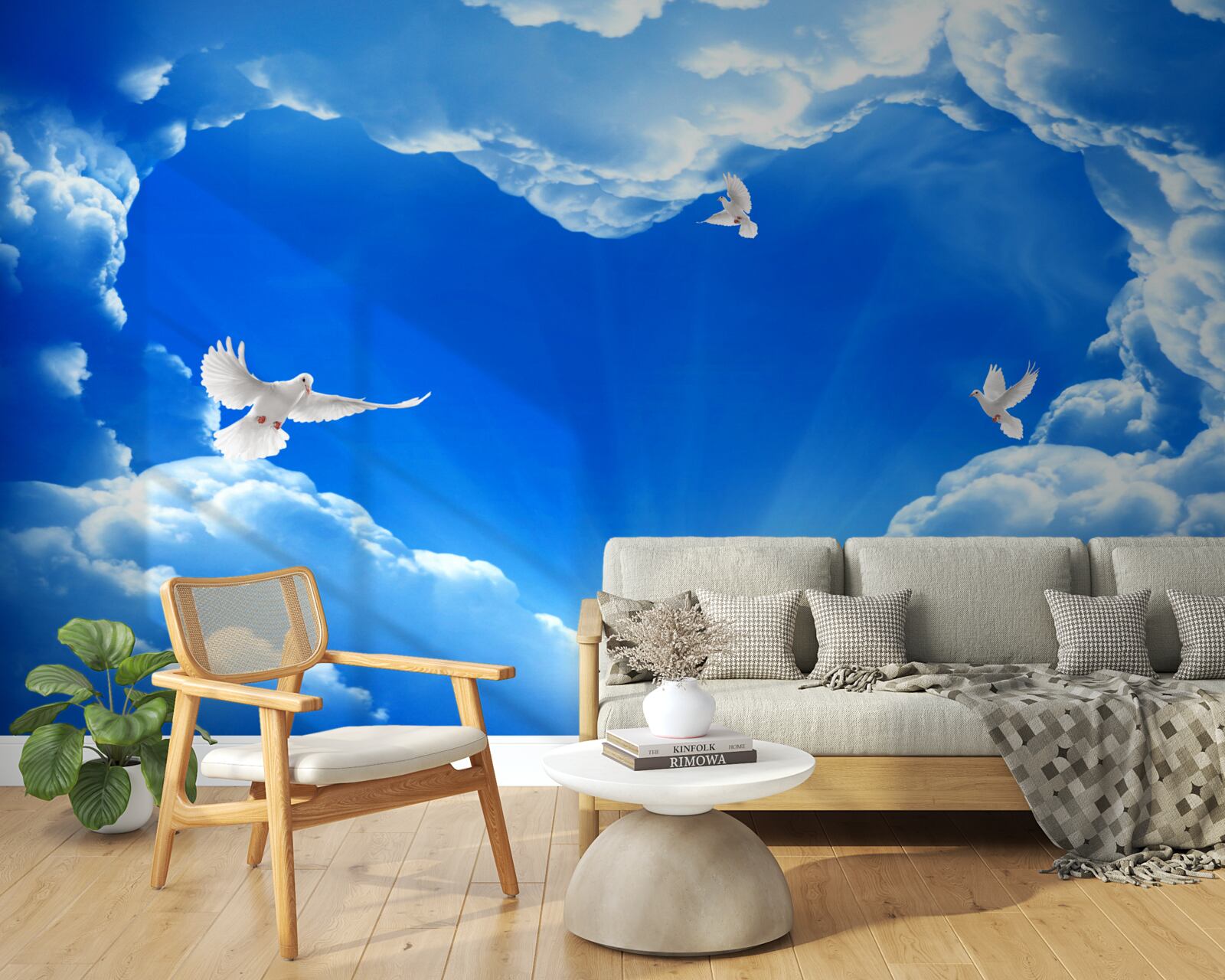 Fototapeta modré vtáky lietajú do neba