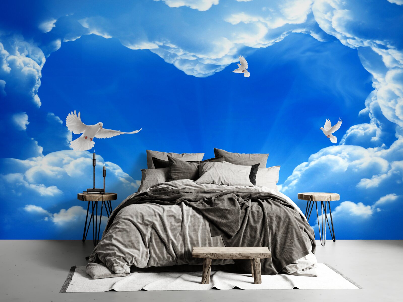 Fototapeta modré vtáky lietajú do neba