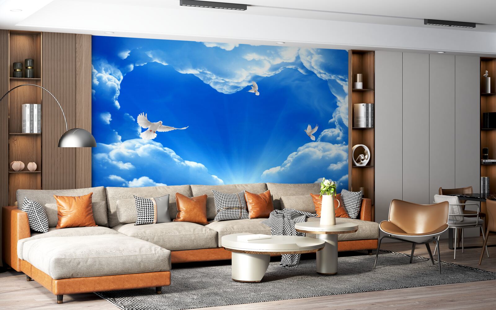 Fototapeta modré vtáky lietajú do neba