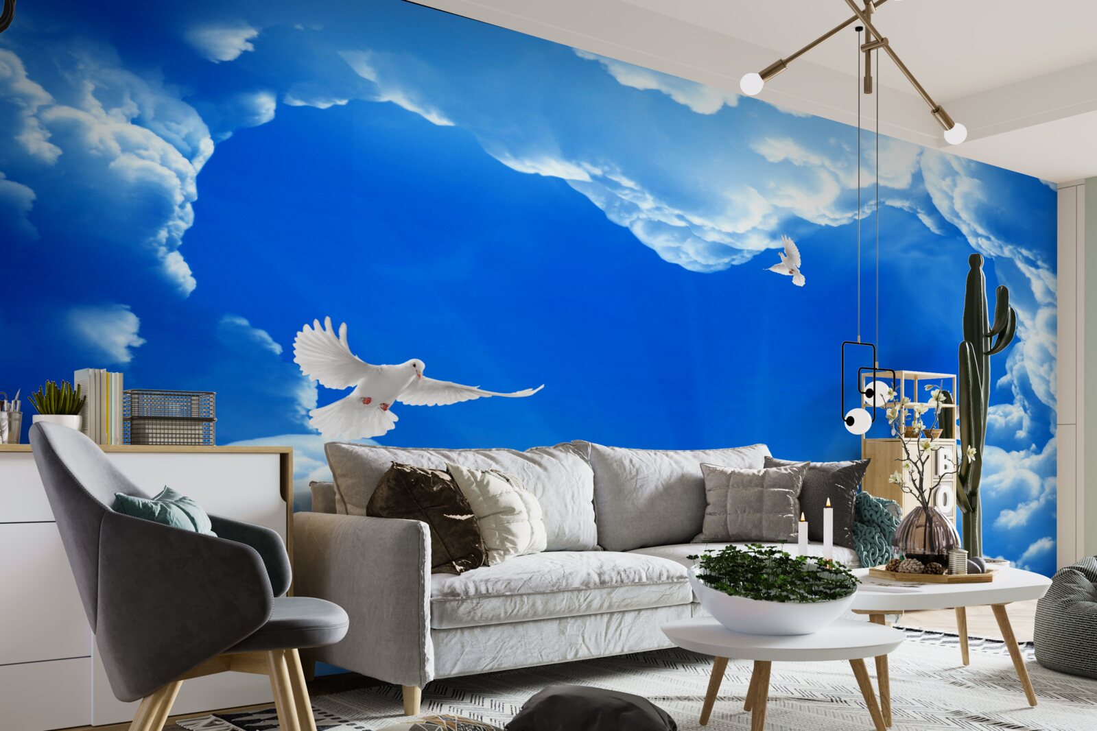 Fototapeta modré vtáky lietajú do neba