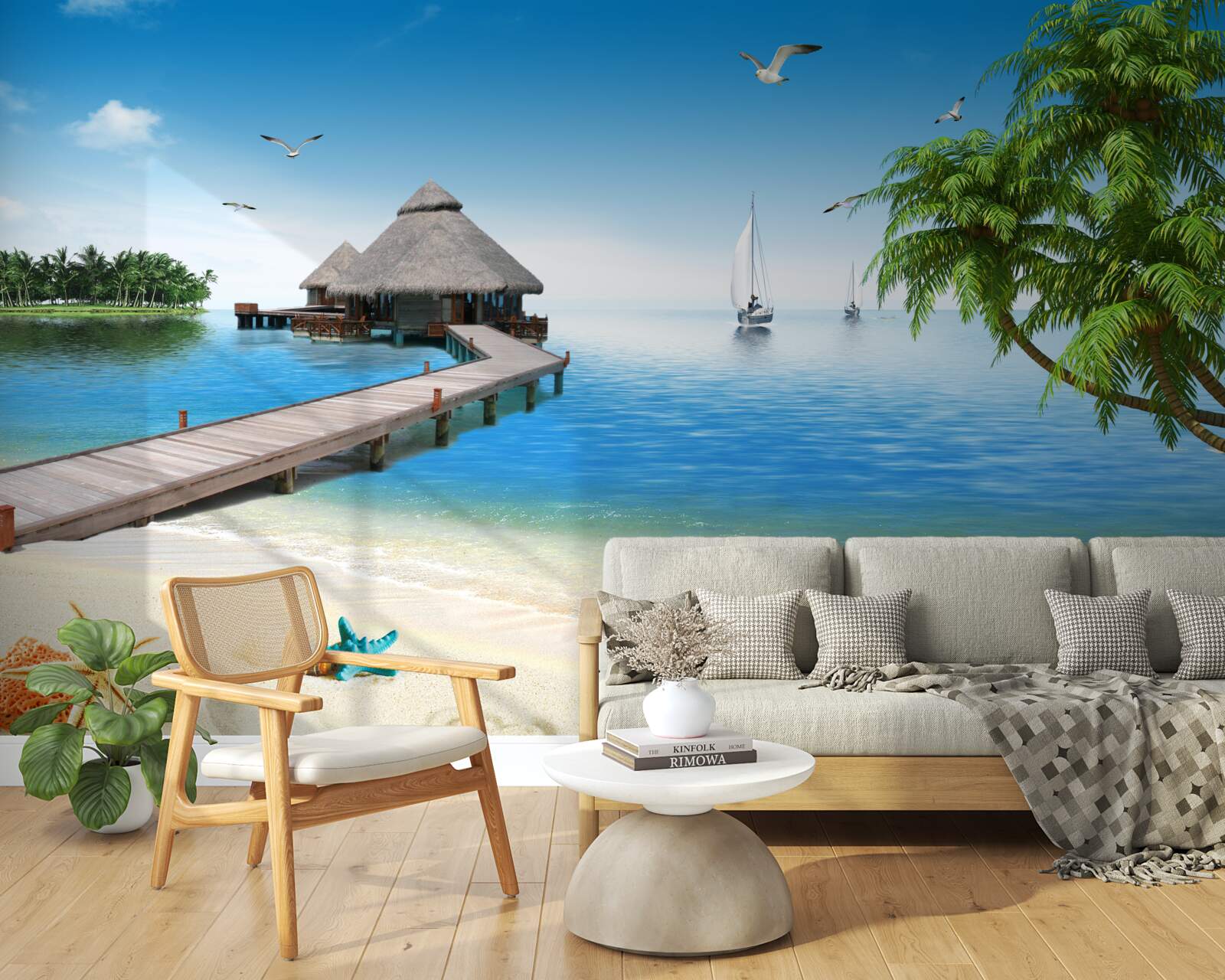 Fototapeta pokojná lagúna na ostrove