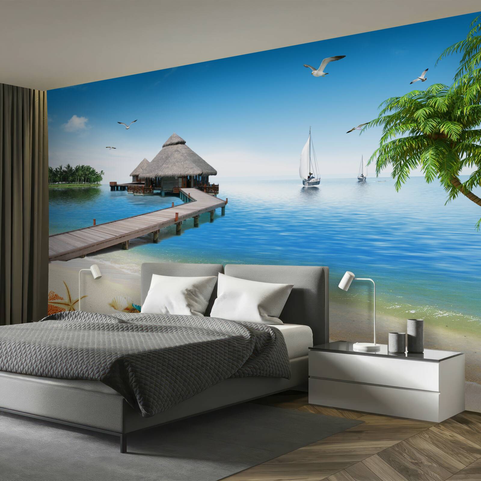 Fototapeta pokojná lagúna na ostrove