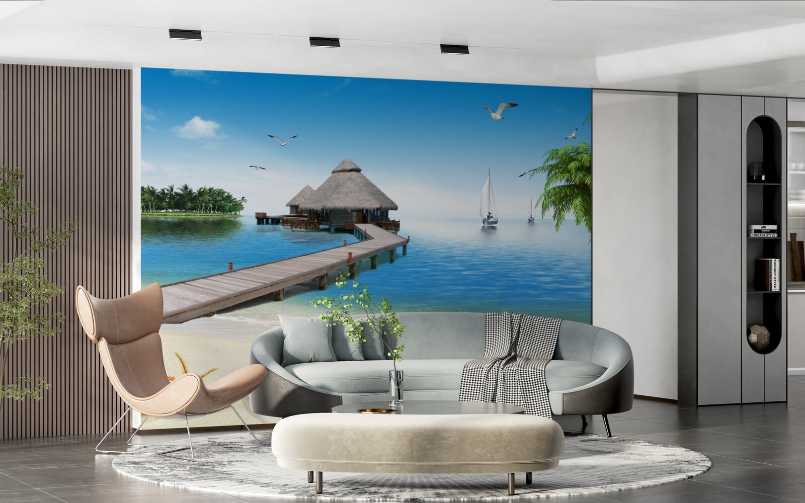 Fototapeta pokojná lagúna na ostrove