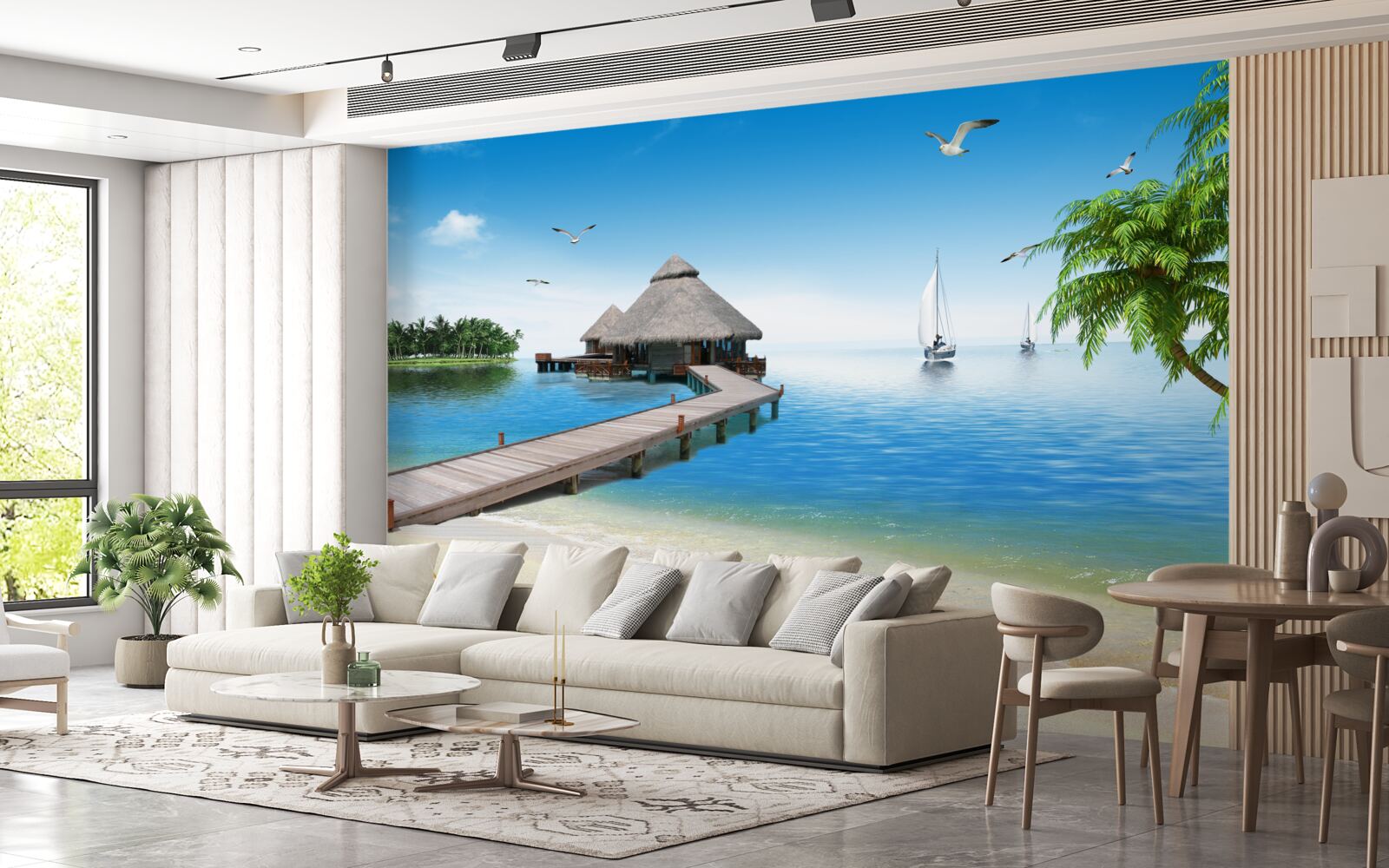 Fototapeta pokojná lagúna na ostrove