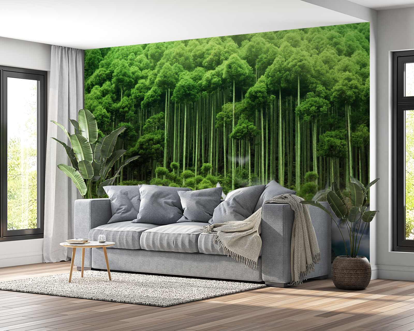 Fototapeta napájadlo v zelenej húštine, kde sa zhromažďovali vtáky