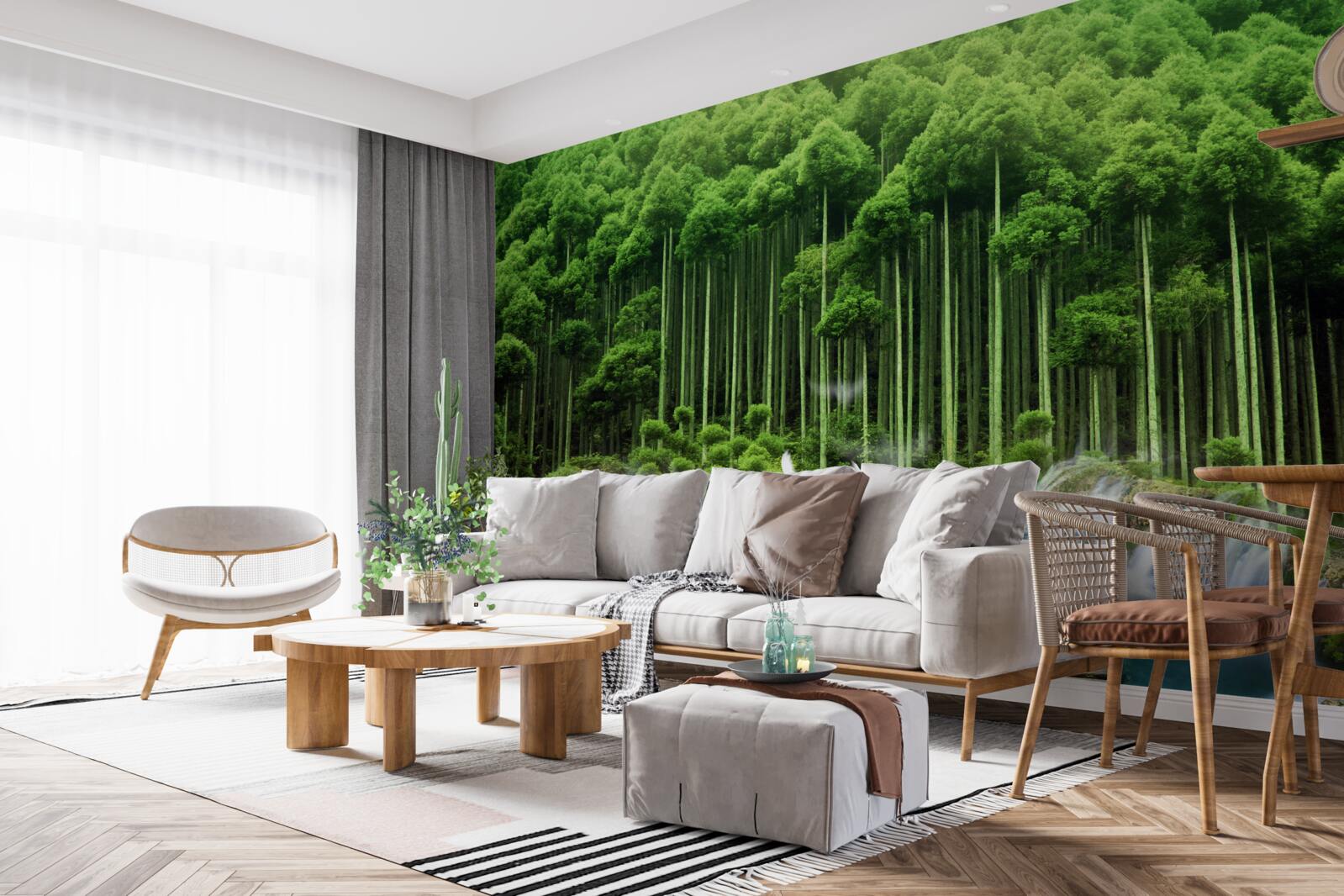 Fototapeta napájadlo v zelenej húštine, kde sa zhromažďovali vtáky