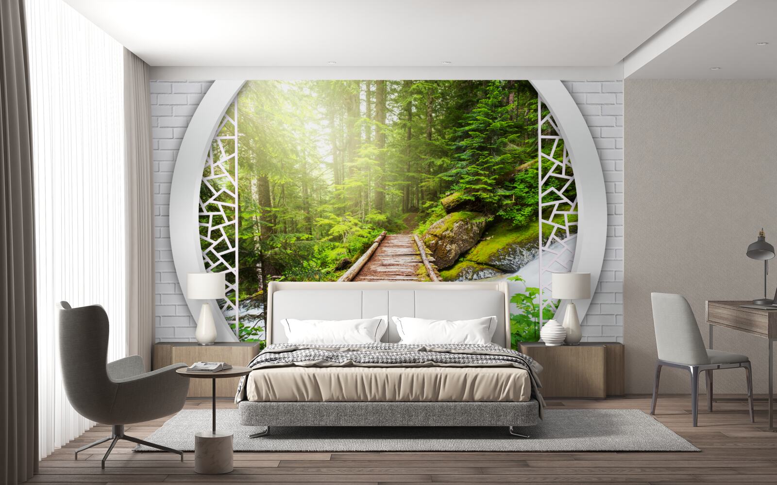 Fototapeta Horský chodník prechádzajúci hustým lesom