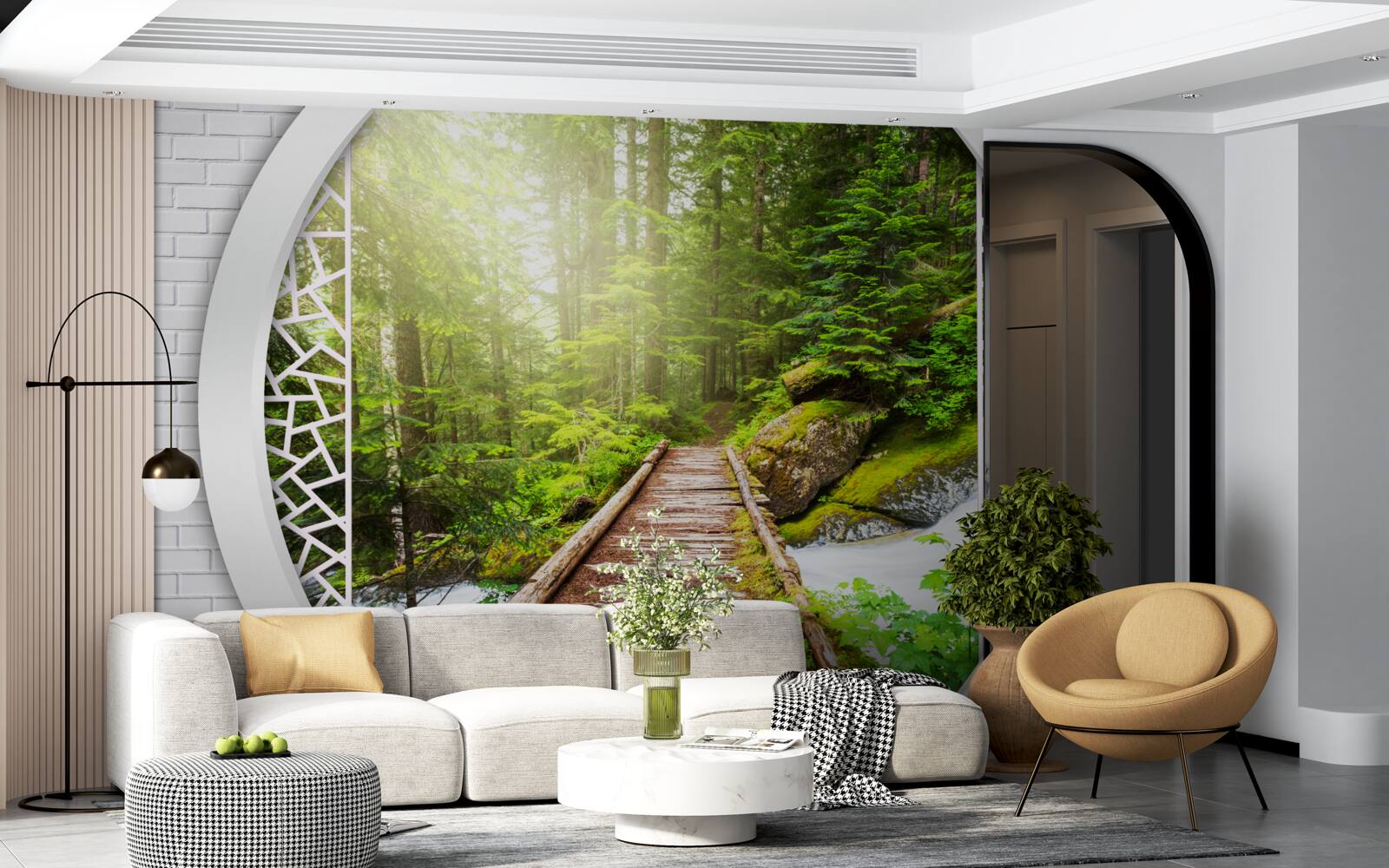 Fototapeta Horský chodník prechádzajúci hustým lesom