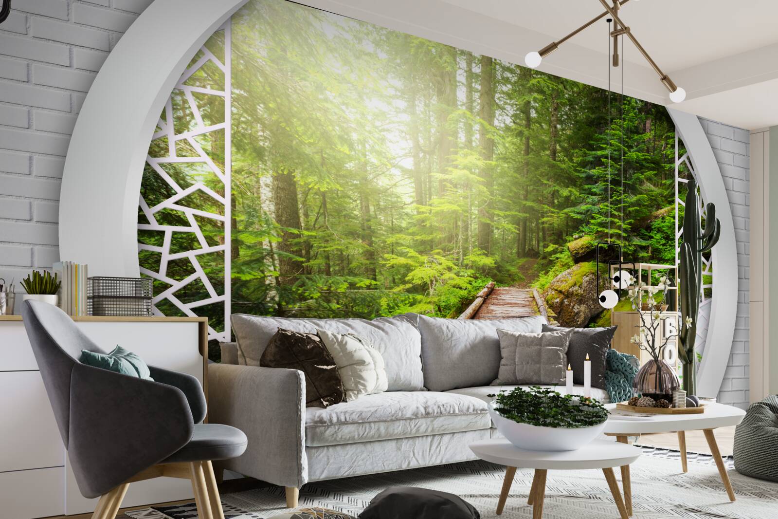 Fototapeta Horský chodník prechádzajúci hustým lesom