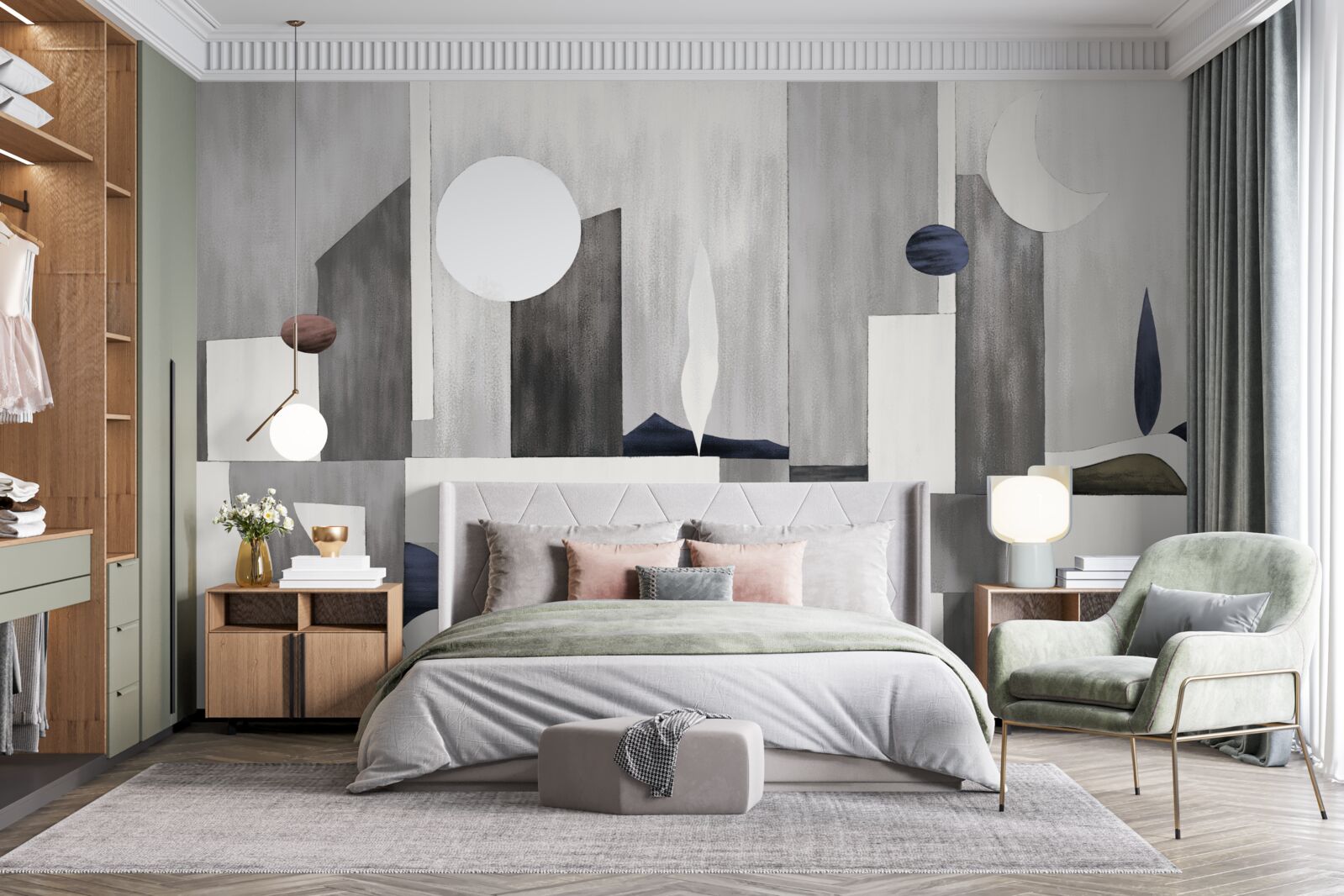 Fototapeta mesto sa prebúdza pod vychádzajúcim slnkom