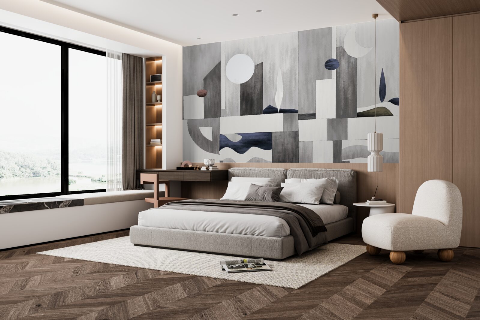 Fototapeta mesto sa prebúdza pod vychádzajúcim slnkom