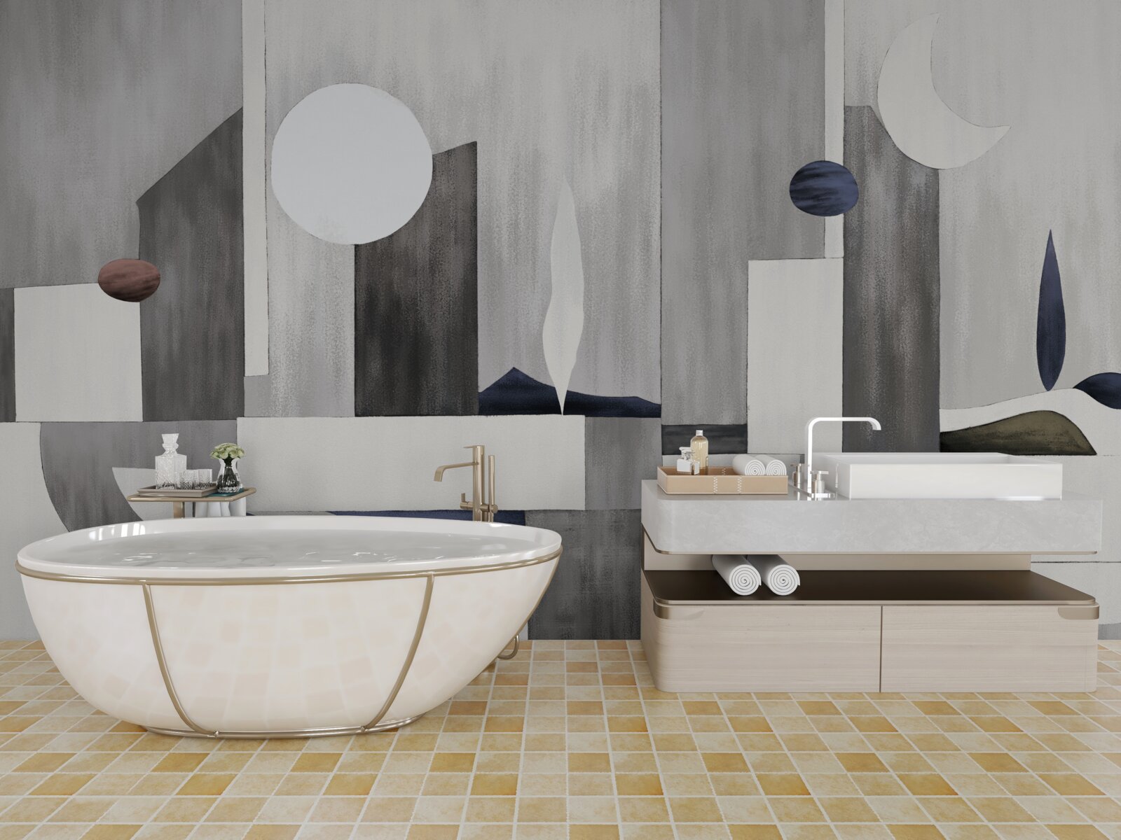 Fototapeta mesto sa prebúdza pod vychádzajúcim slnkom