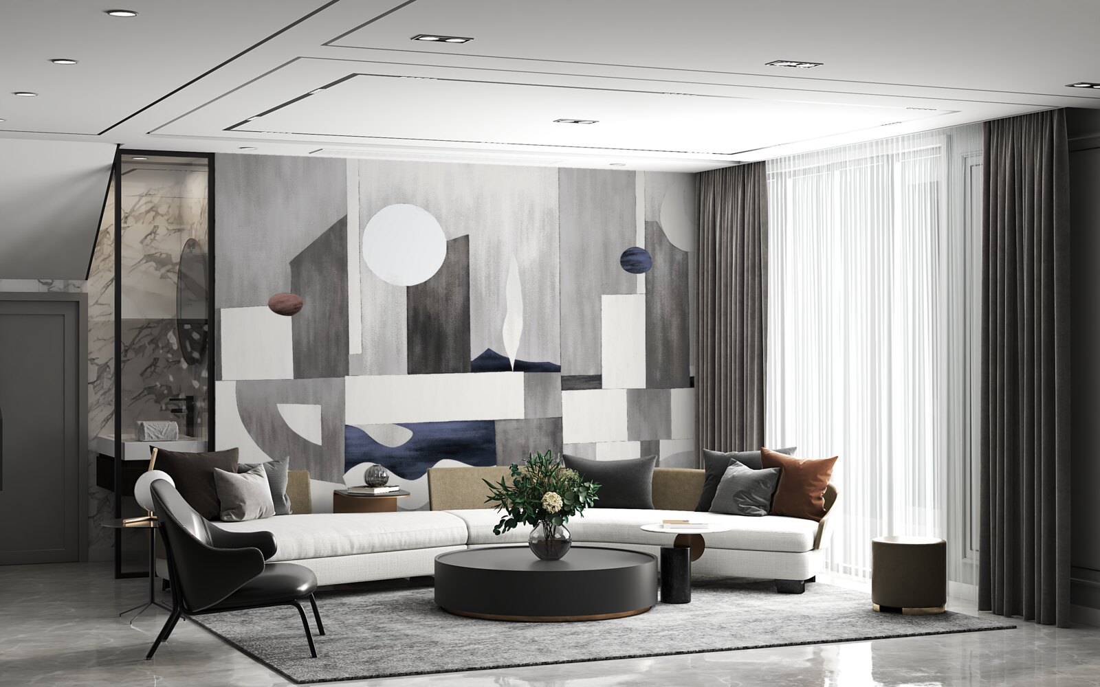 Fototapeta mesto sa prebúdza pod vychádzajúcim slnkom