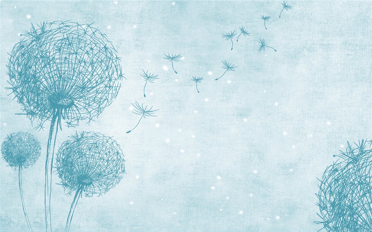 Fototapeta púpavy lietajúce na oblohe