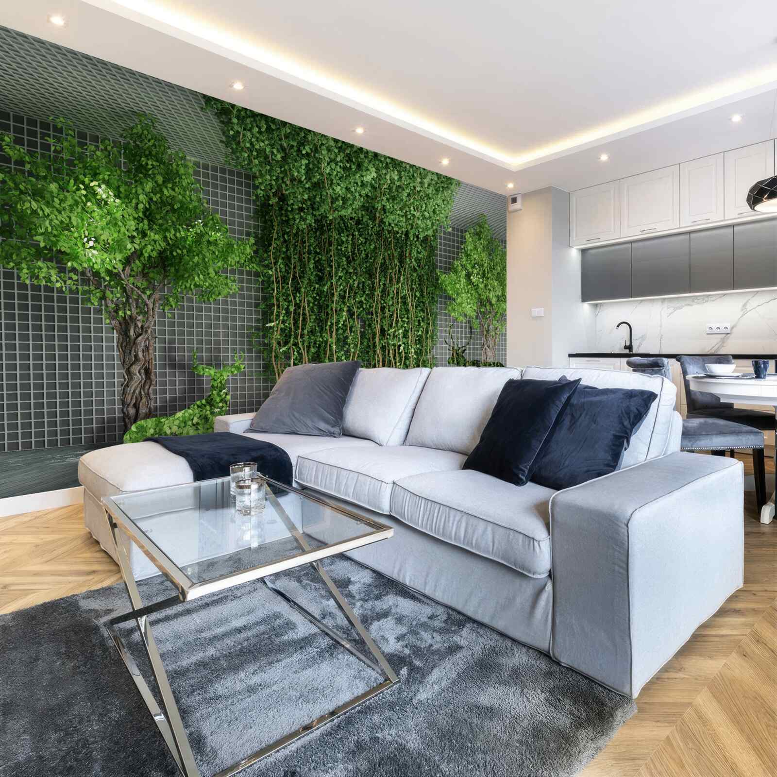 Fototapeta zelený les obklopuje scénu jeleňa