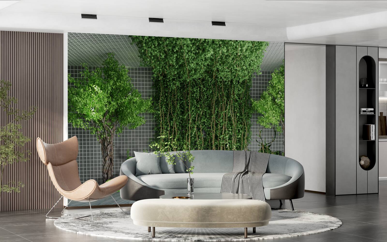 Fototapeta zelený les obklopuje scénu jeleňa