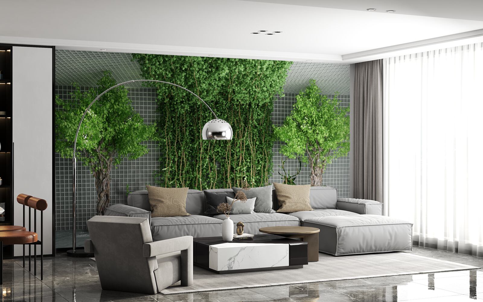 Fototapeta zelený les obklopuje scénu jeleňa