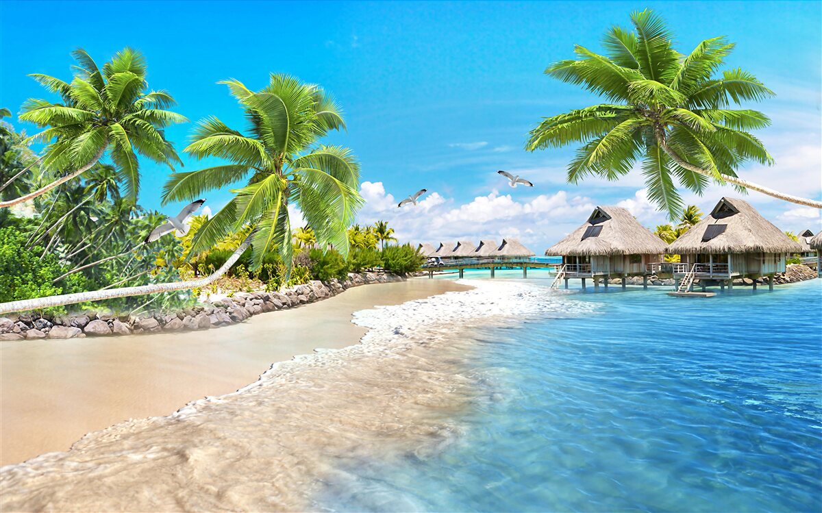 Fototapeta morské altány umiestnené na vode