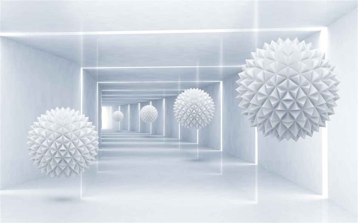 Fototapeta gule a tunel vo vizuálnej perspektíve