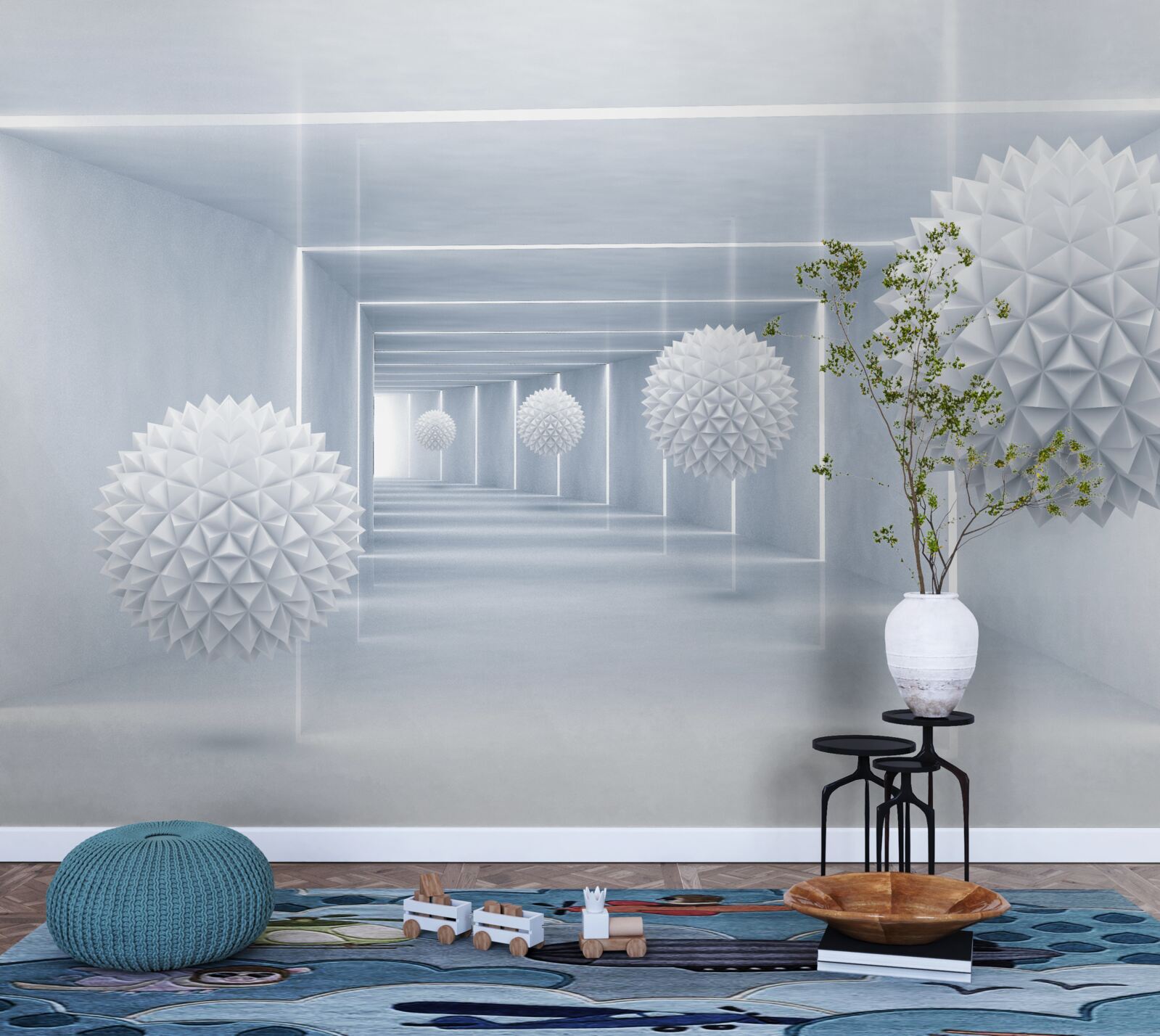 Fototapeta gule a tunel vo vizuálnej perspektíve