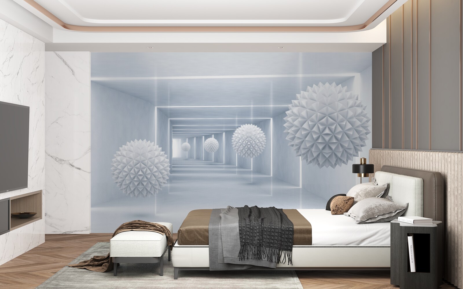 Fototapeta gule a tunel vo vizuálnej perspektíve