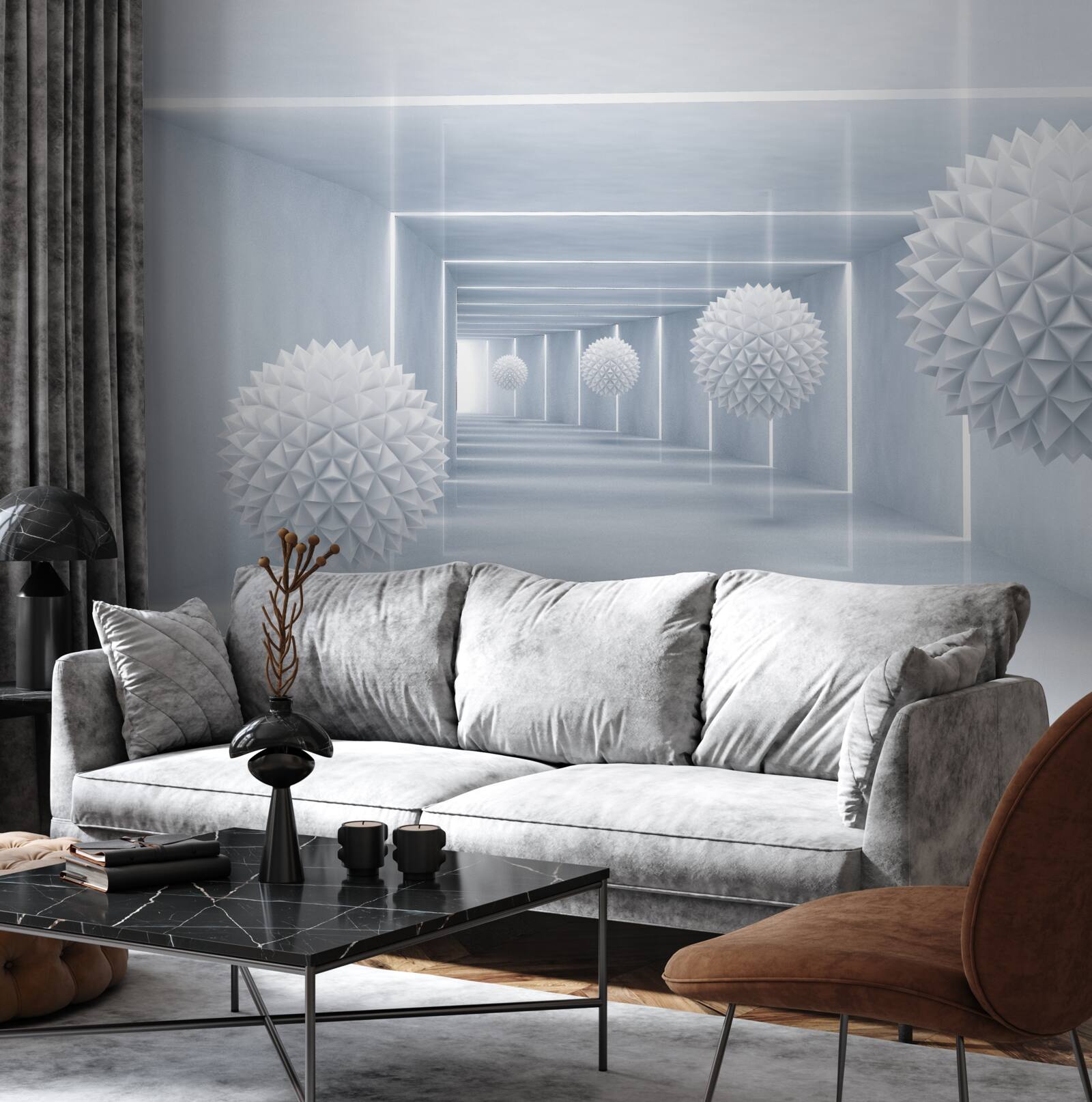 Fototapeta gule a tunel vo vizuálnej perspektíve