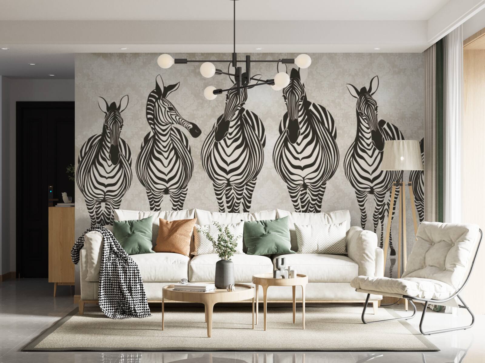 Fototapeta skupina zebier mieri do ich úkrytu