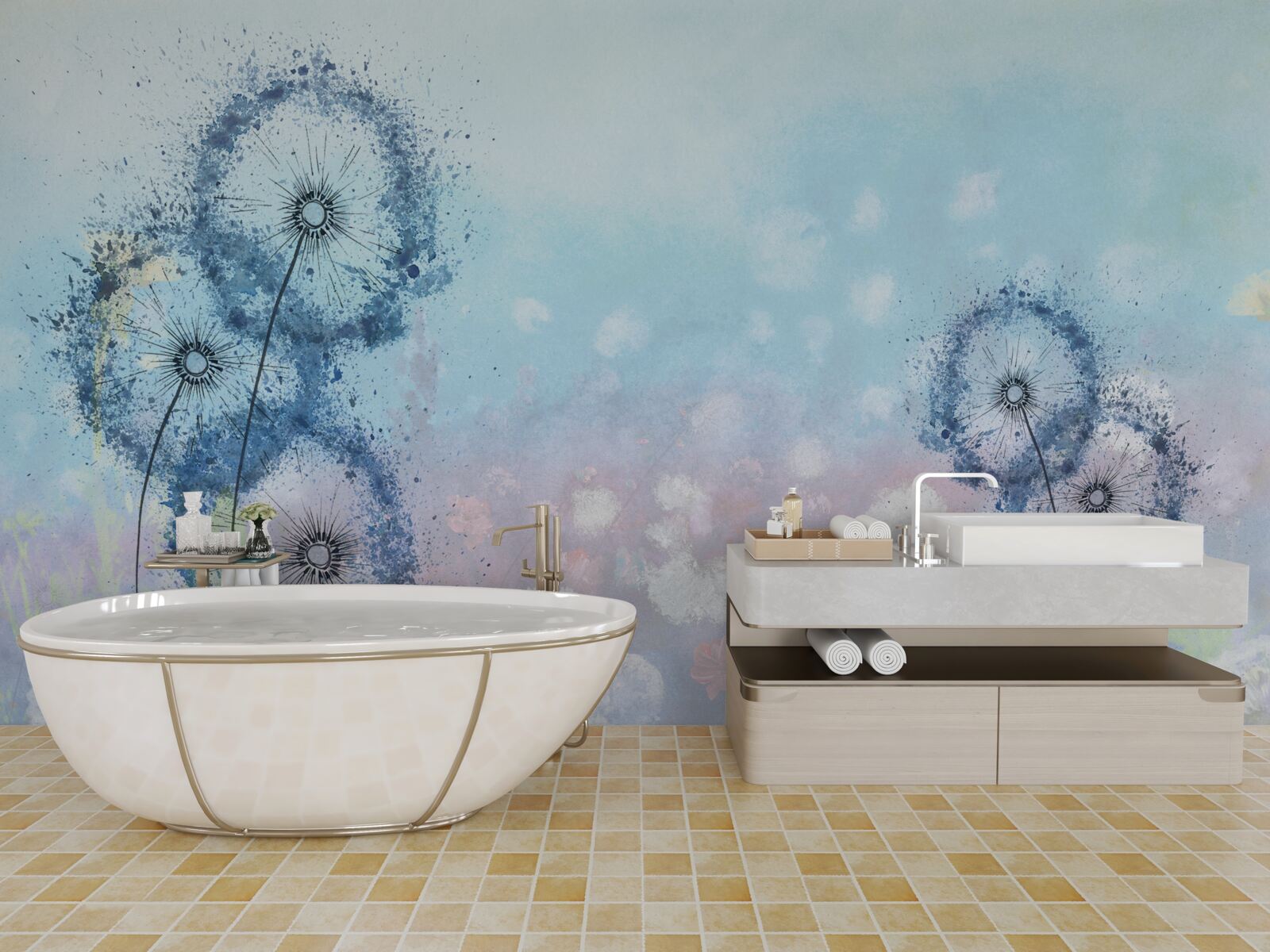 Fototapeta nezvyčajné modré kvety