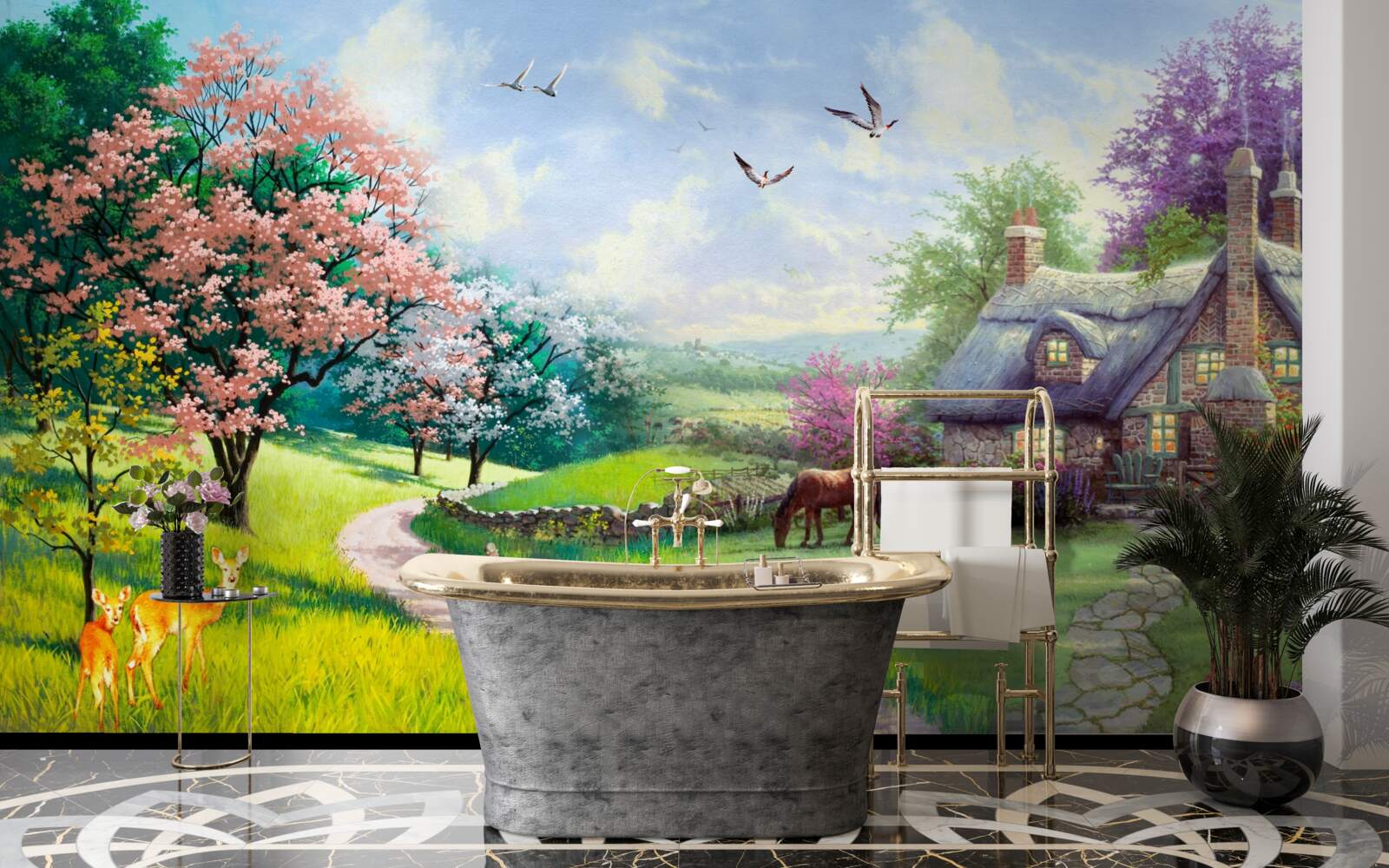 Fototapeta tichý letný domček v lese