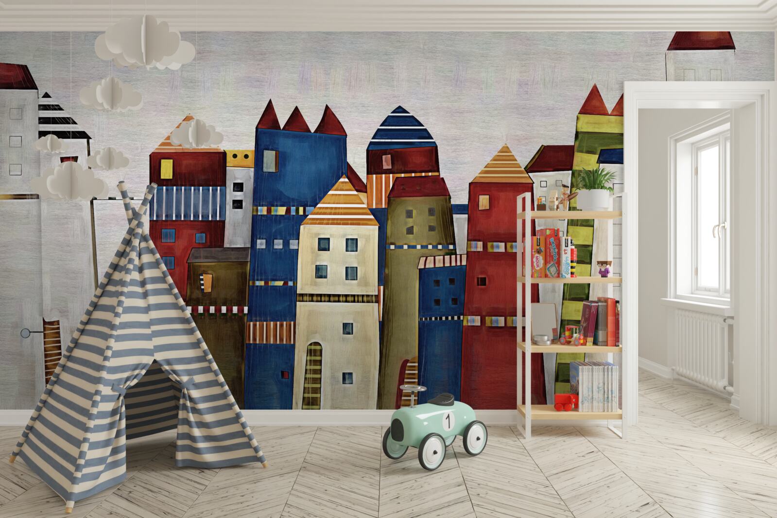 Fototapeta viacfarebné domy v abstraktnom štýle