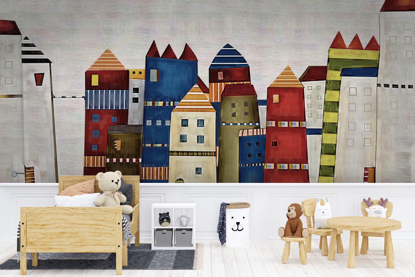 Fototapeta viacfarebné domy v abstraktnom štýle