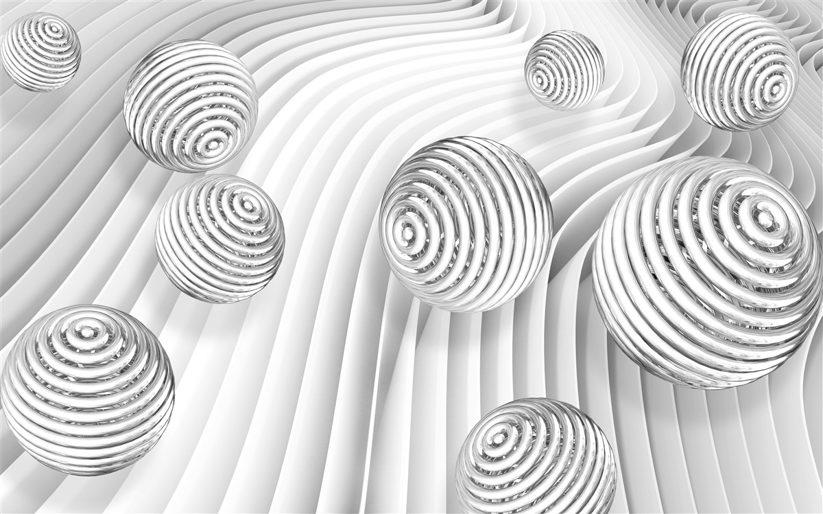 Fototapeta guličky s pruhmi sa hladko pohybujú po povrchu