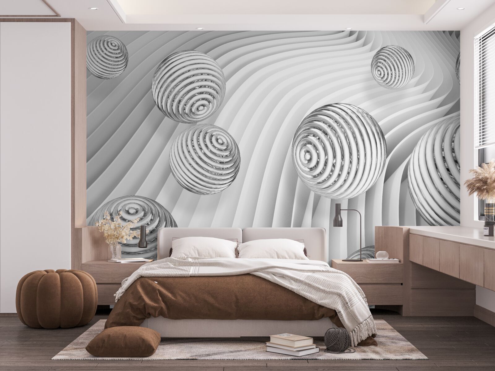 Fototapeta guličky s pruhmi sa hladko pohybujú po povrchu