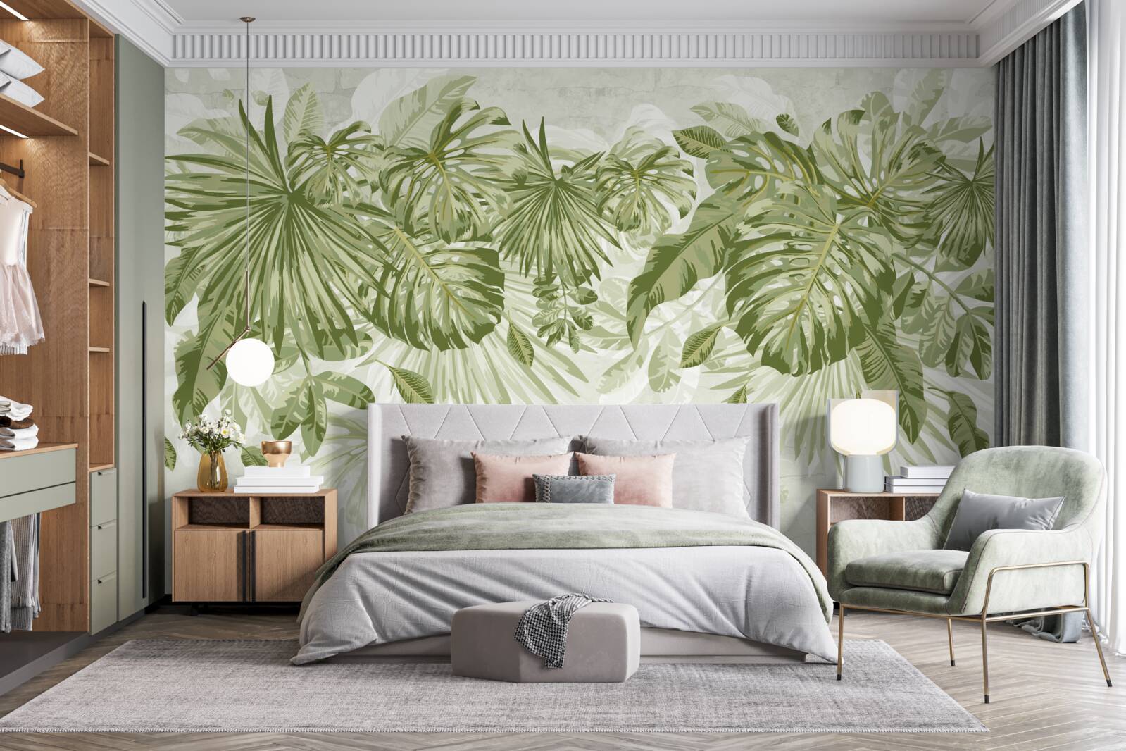 Fototapeta listy tropického banánu a monstery