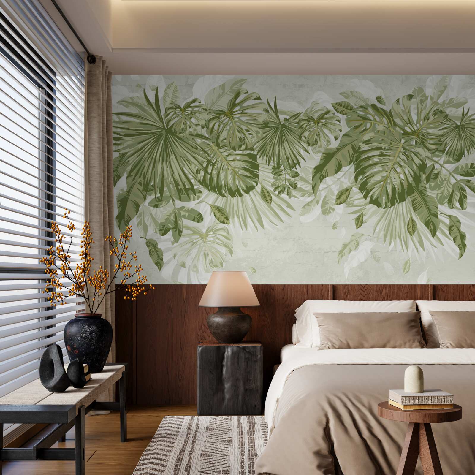 Fototapeta listy tropického banánu a monstery