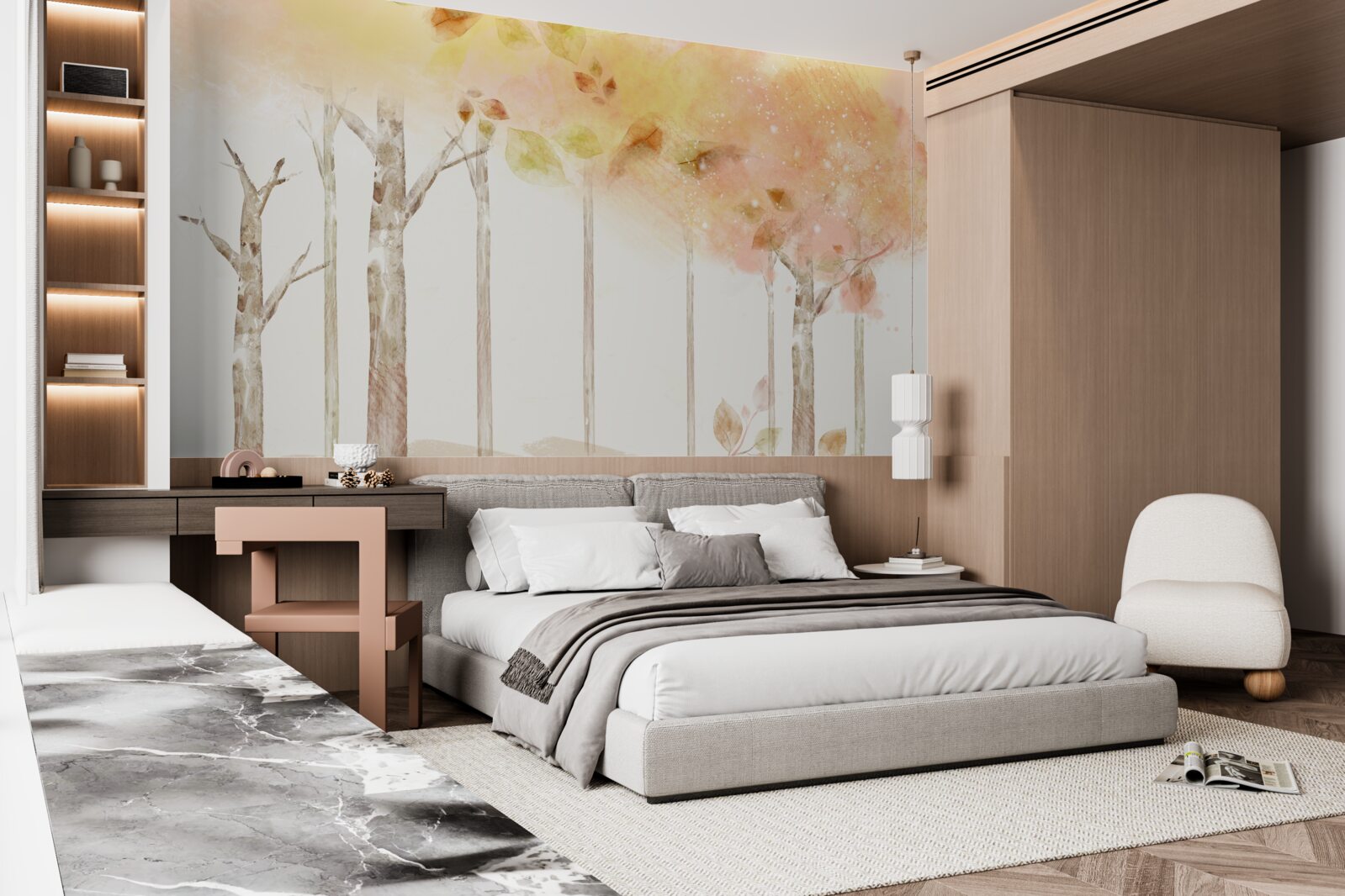 Fototapeta stromy na jeseň strácajú listy