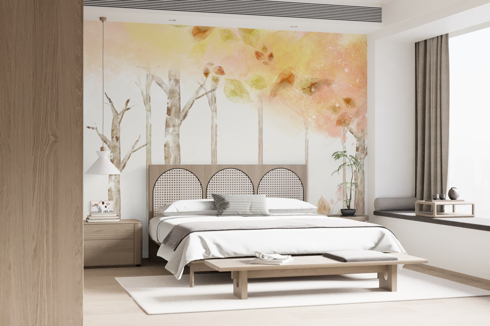 Fototapeta stromy na jeseň strácajú listy