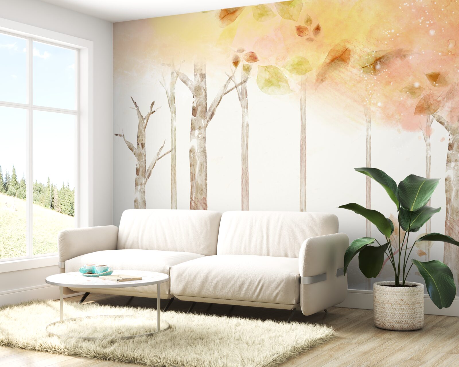 Fototapeta stromy na jeseň strácajú listy