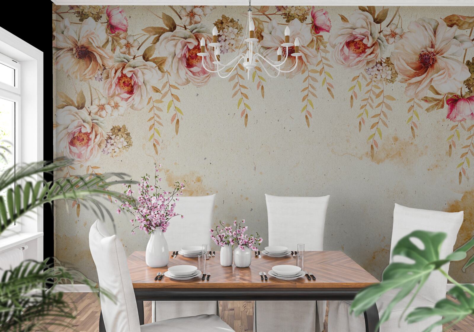 Fototapeta veľké puky kvetov sú umiestnené na svetlom pozadí