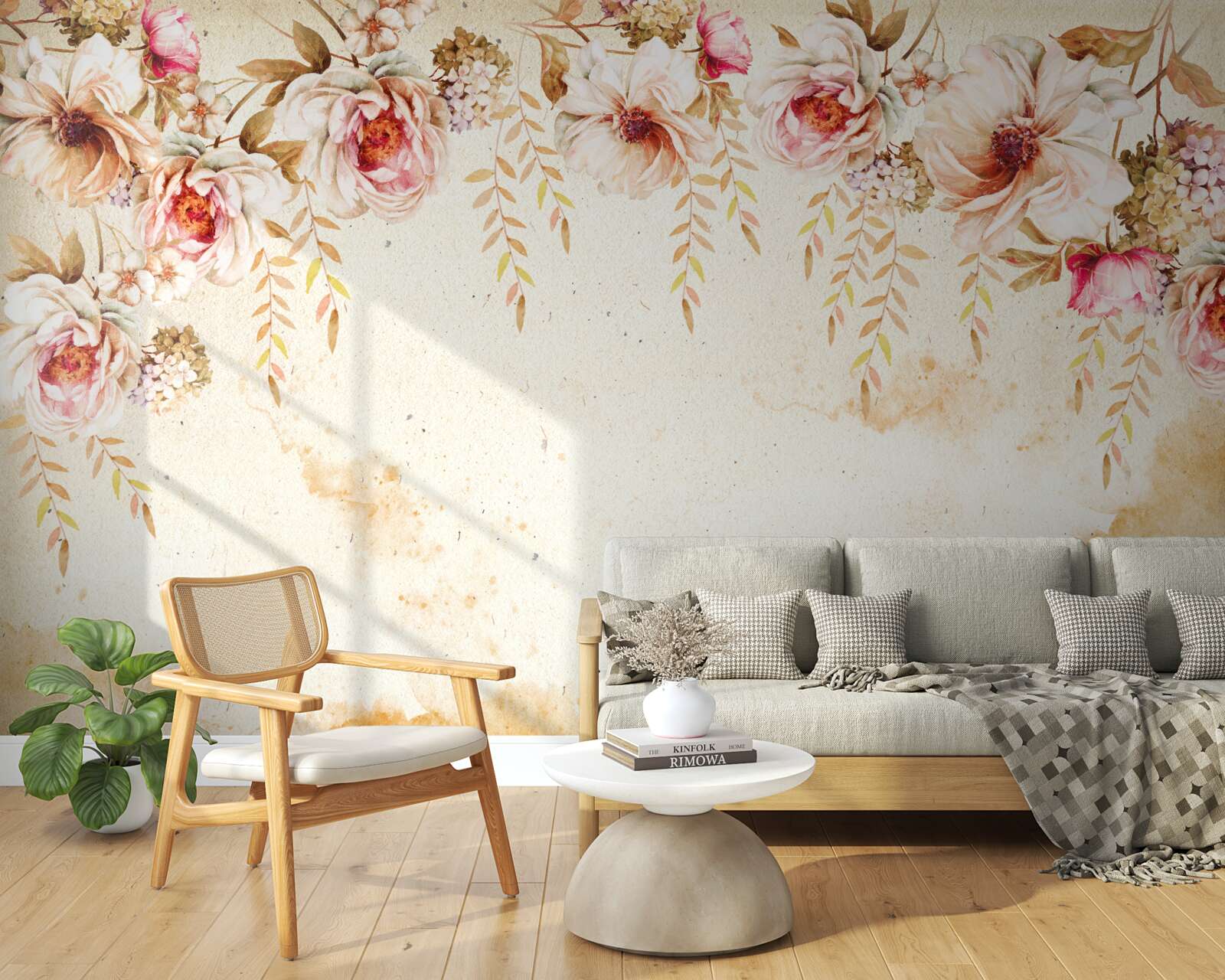 Fototapeta veľké puky kvetov sú umiestnené na svetlom pozadí