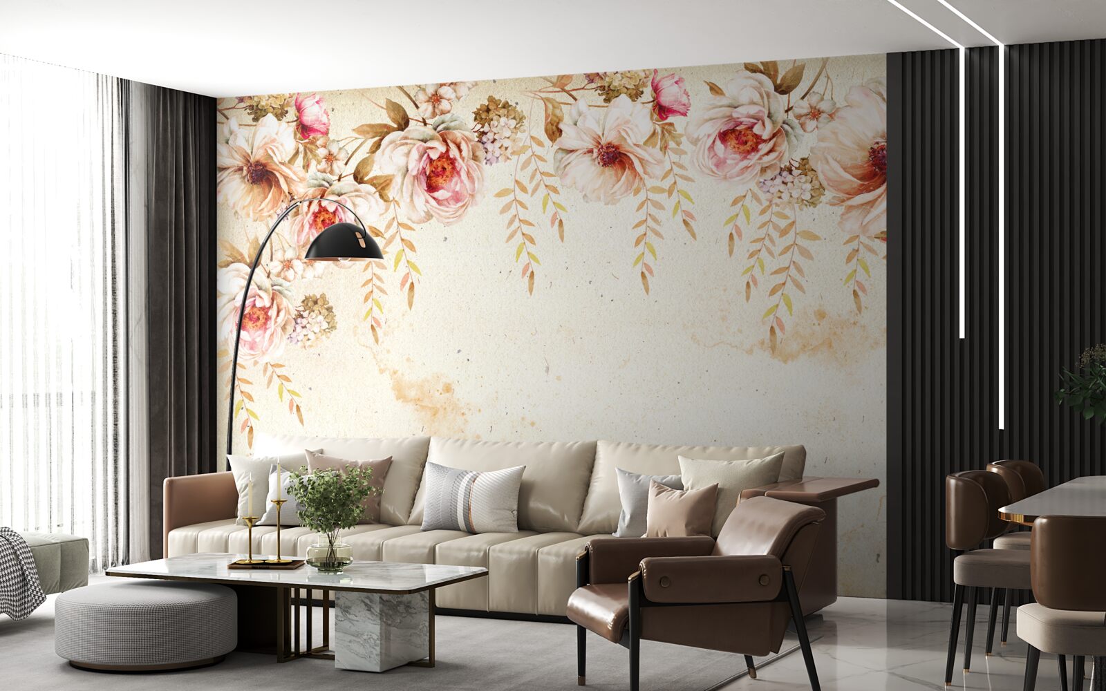 Fototapeta veľké puky kvetov sú umiestnené na svetlom pozadí