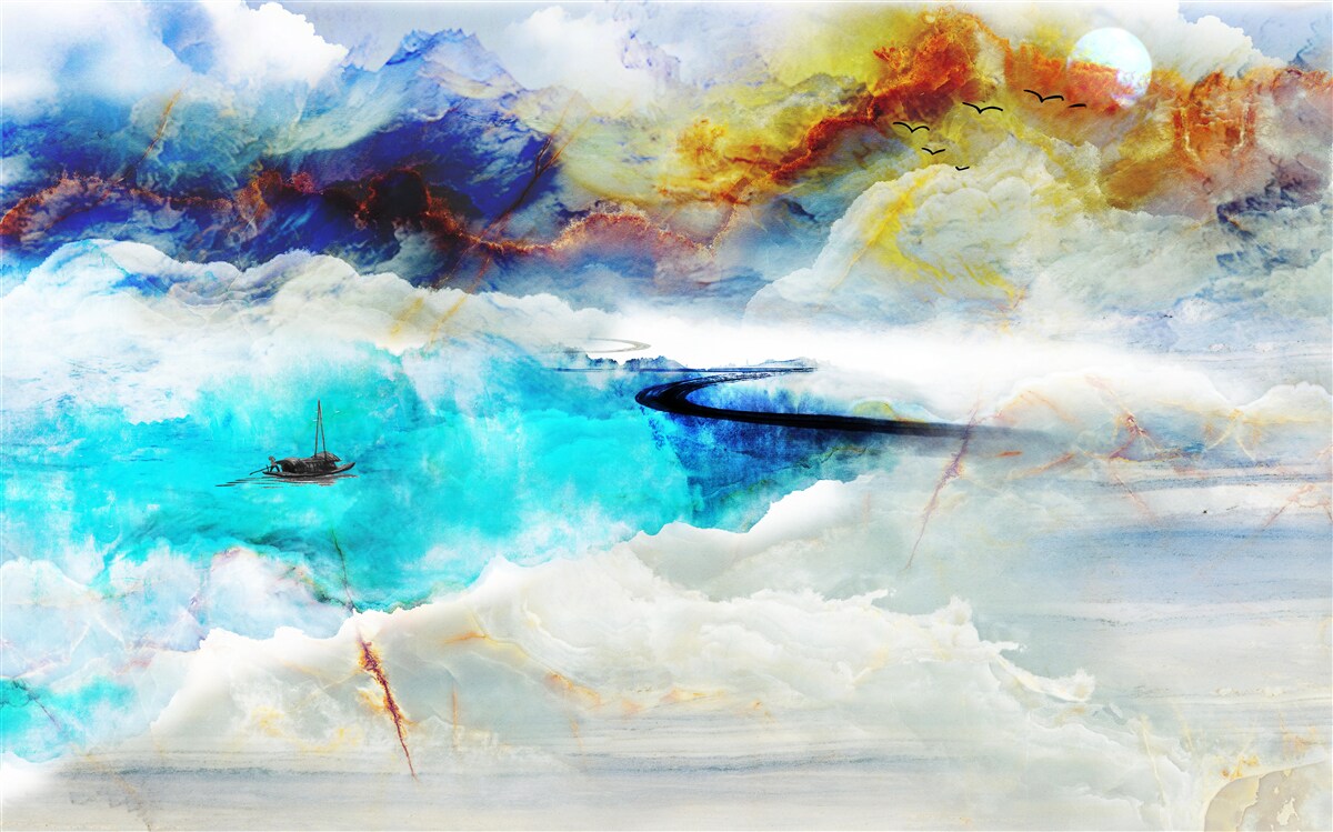 Fototapeta brehu azúrového mora počas búrky