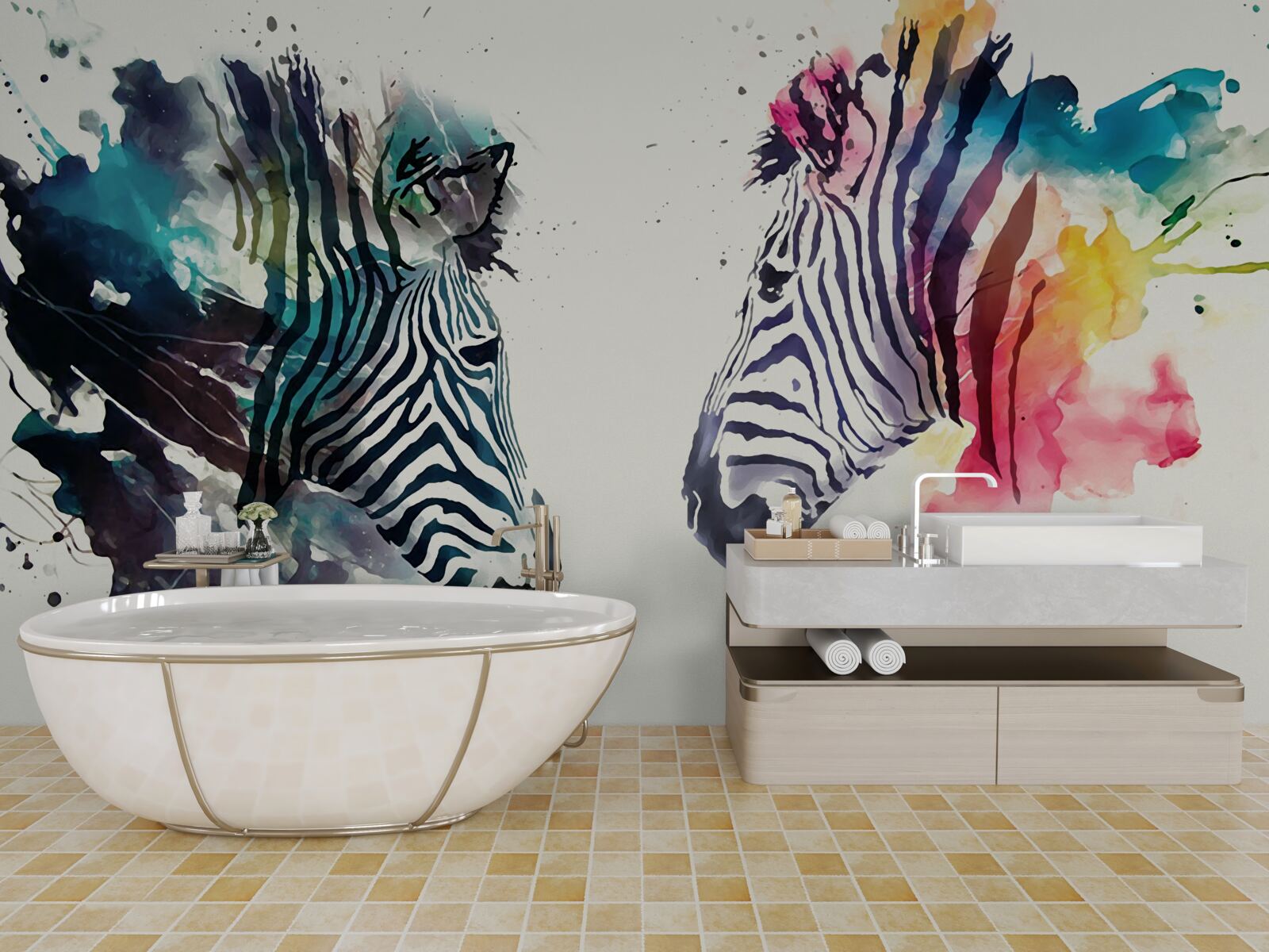 Fototapeta dve vizuálne jasné zebry