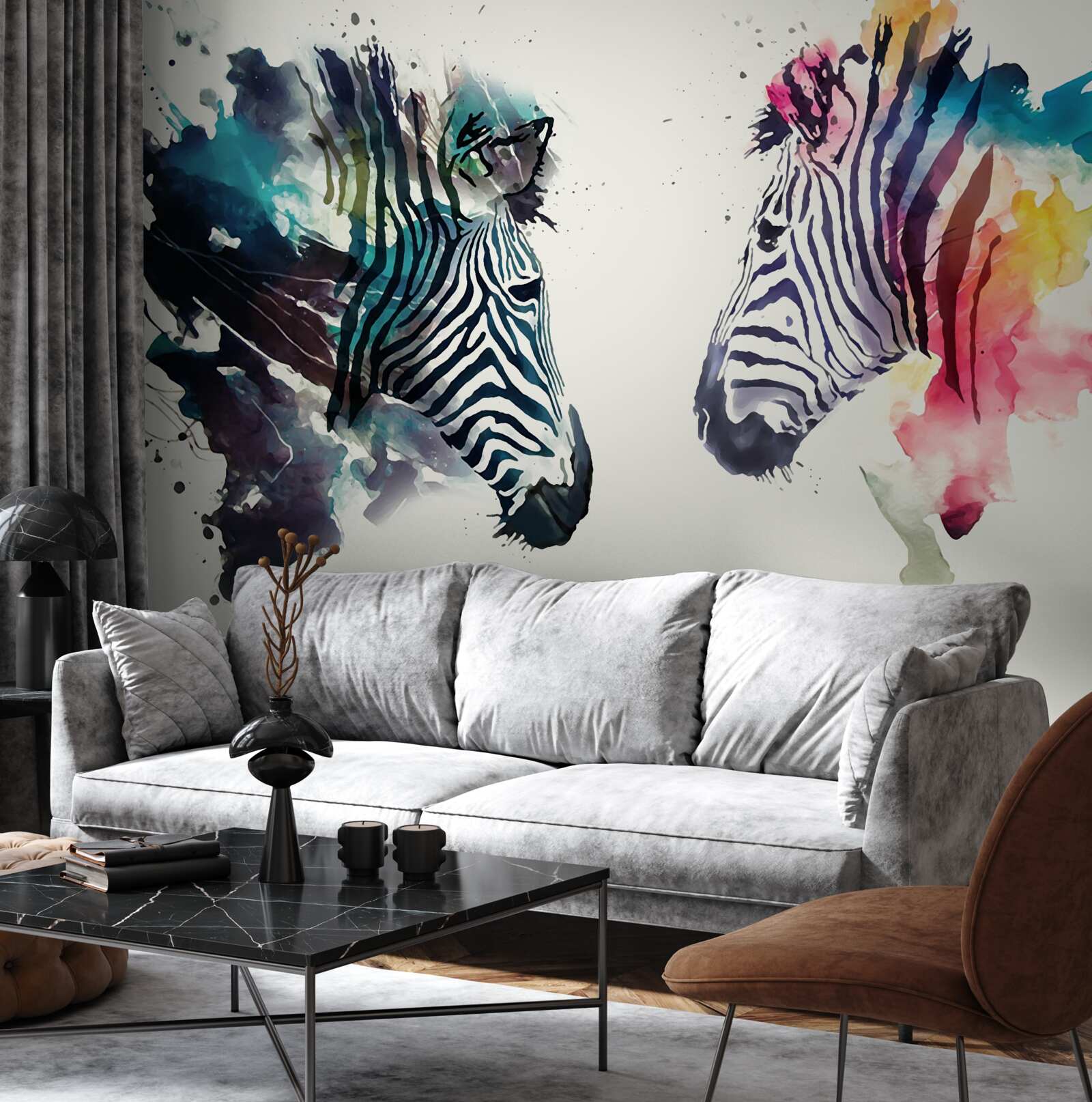 Fototapeta dve vizuálne jasné zebry