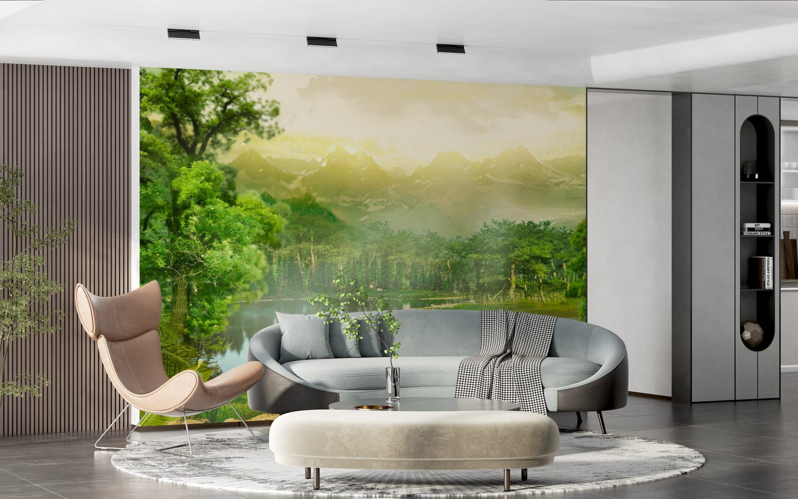 Fototapeta zelený les v noci cíti teplo slnka